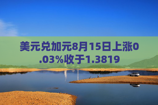 美元兑加元8月15日上涨0.03%收于1.3819