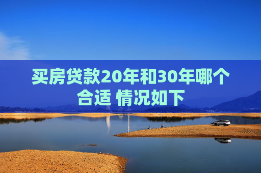 买房贷款20年和30年哪个合适 情况如下