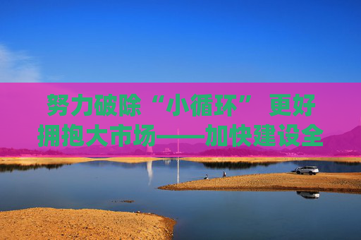 努力破除“小循环” 更好拥抱大市场——加快建设全国统一大市场一线观察之三