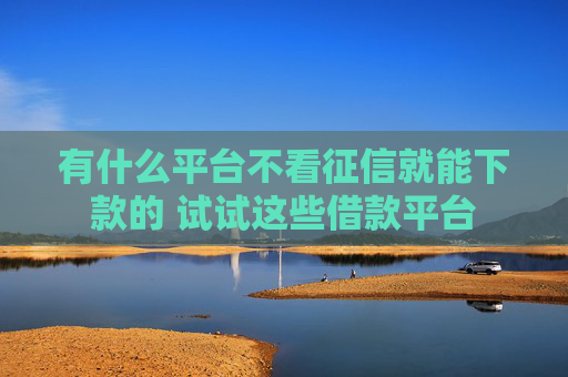 有什么平台不看征信就能下款的 试试这些借款平台