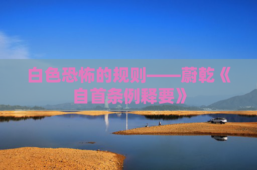 白色恐怖的规则——蔚乾《自首条例释要》