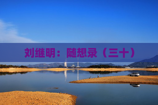 刘继明：随想录（三十）