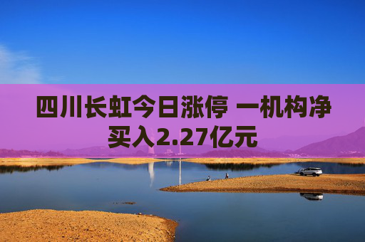 四川长虹今日涨停 一机构净买入2.27亿元
