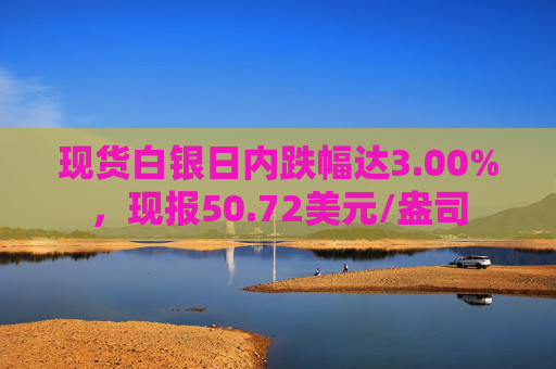 现货白银日内跌幅达3.00%，现报50.72美元/盎司