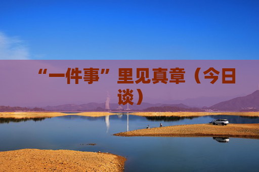 “一件事”里见真章（今日谈）